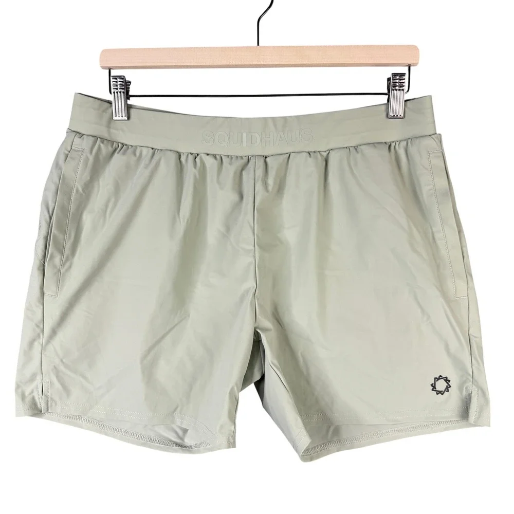 Squidhaus Death Over Average Performance Gym Shorts Sage Green Mens Medium